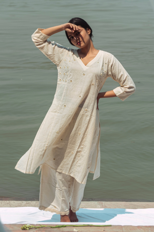 Bebaak Maahi Mirror Muslin Kurta Set