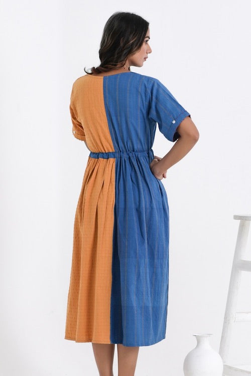 Bebaak Serena Color Block Pure Cotton Hand Embroidered Dress