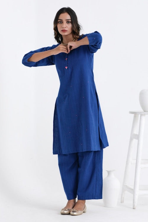 Bebaak Shama Rose Embroidered Cotton Kurta Set For Women Online