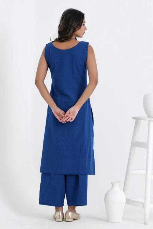 Bebaak Shama Hand Embroidered & Handwoven Sleeveless Kurta Set