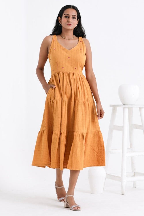 Bebaak Amara Flare Pure Cotton Hand Embroidered Dress