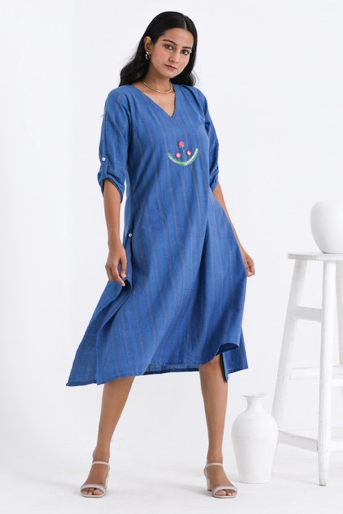 Bebaak Ira Asymmetrical Pure Cotton Hand Embroidered Dress