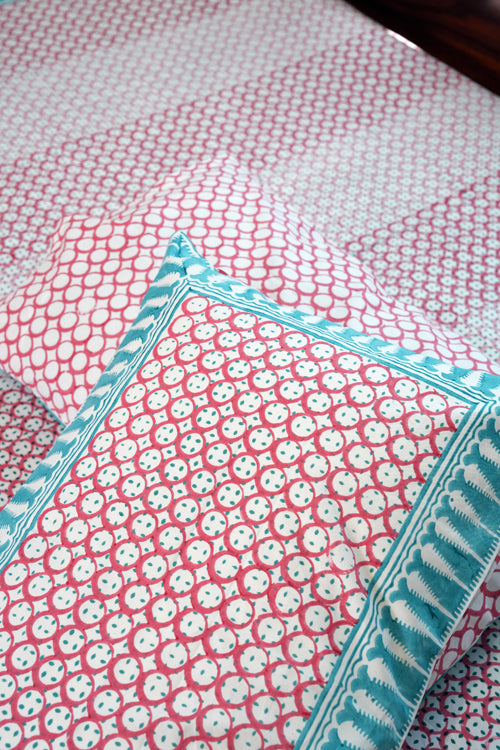 Sooti Syahi Cloud Nest Hand Block Printed Cotton Percale Bedsheet
