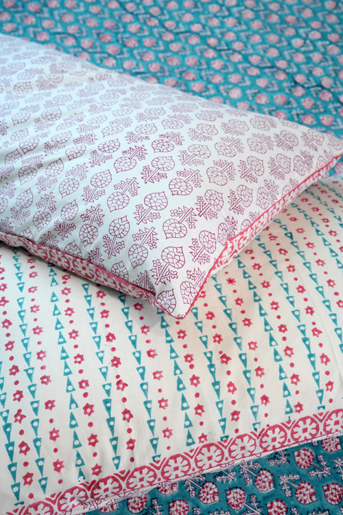 Sooti Syahi Artisan Weave Hand Block Printed Cotton Percale Bedsheet