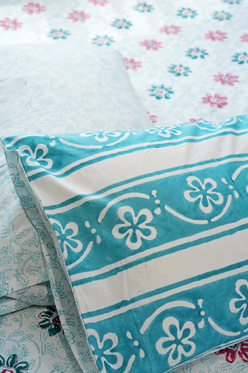 Sooti Syahi Pure Slumber Hand Block Printed Cotton Percale Bedsheet