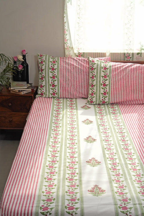 Sooti Syahi Artisan'S Dream Hand Block Printed Cotton Percale Bedsheet