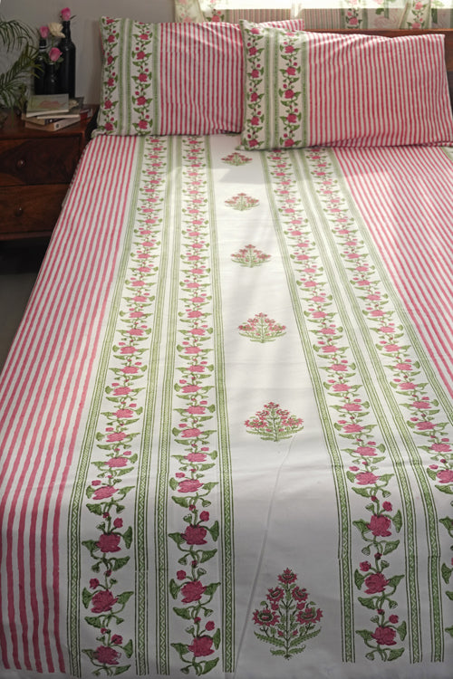 Sooti Syahi Artisan'S Dream Hand Block Printed Cotton Percale Bedsheet