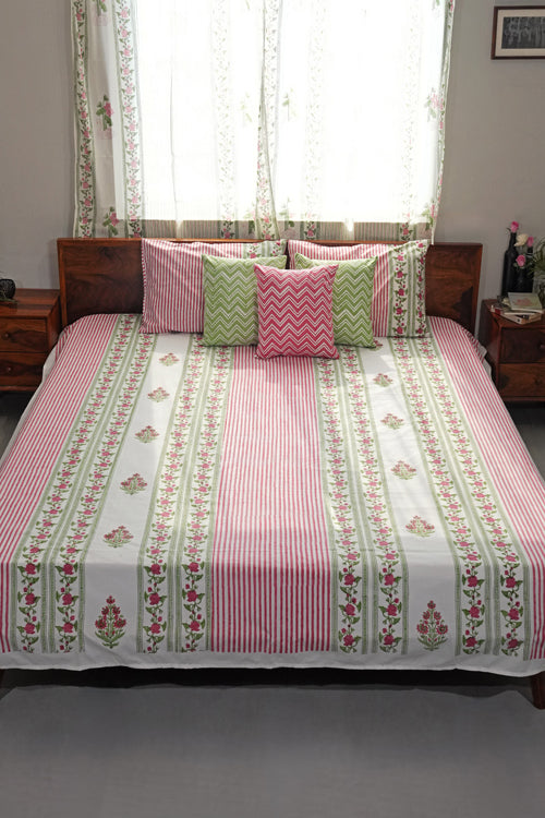 Sooti Syahi Artisan'S Dream Hand Block Printed Cotton Percale Bedsheet
