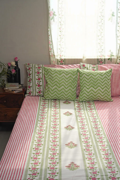 Sooti Syahi Artisan'S Dream Hand Block Printed Cotton Percale Bedsheet