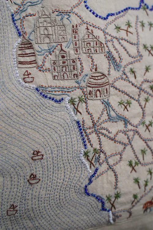 Okhai "Goa" Hand-Embroidered Pure Cotton Tote Bag