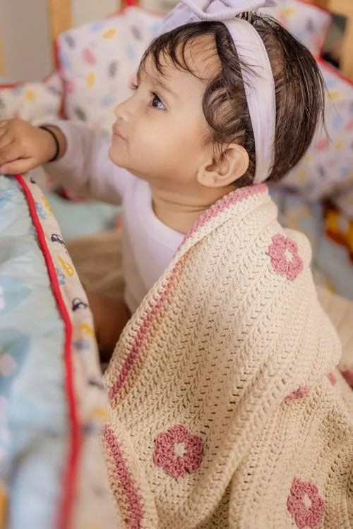 Samoolam Pink Posy Blanket