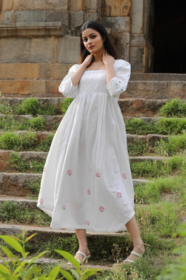 Bebaak Paloma Floral Handpainted & Handwoven Dress