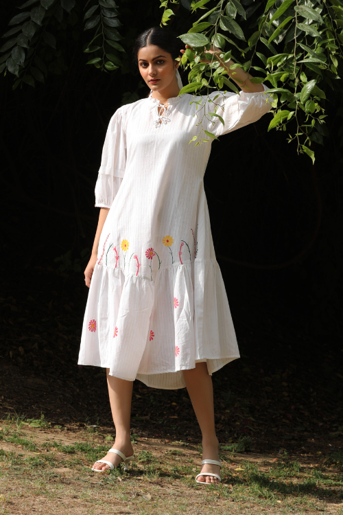 Bebaak Pina Colada Handpainted & Handwoven  Dress