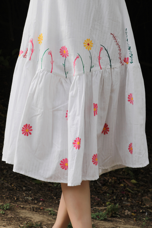 Bebaak Pina Colada Handpainted & Handwoven  Dress