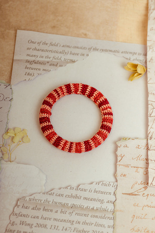 Samoolam Rangat Red Striped Bangle (Set Of 2)