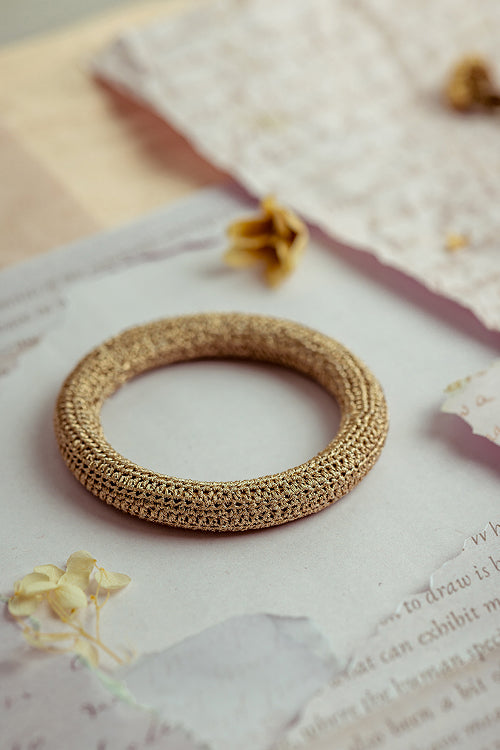 Samoolam Rangat Gold Zari Solid Bangle (Set Of 2)