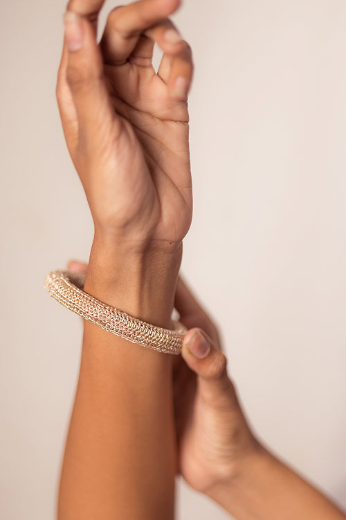 Samoolam Rangat Gold Zari Solid Bangle (Set Of 2)