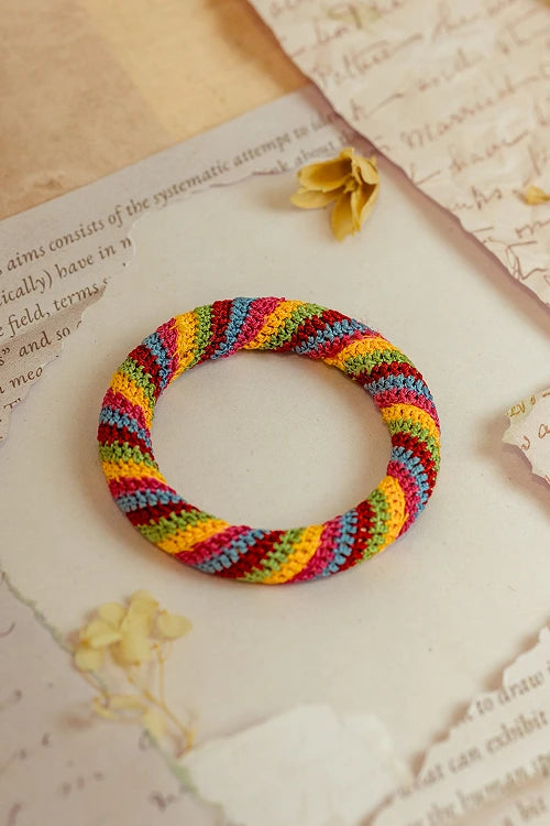 Samoolam Rangat Multicolored Striped Bangle (Set Of 2)