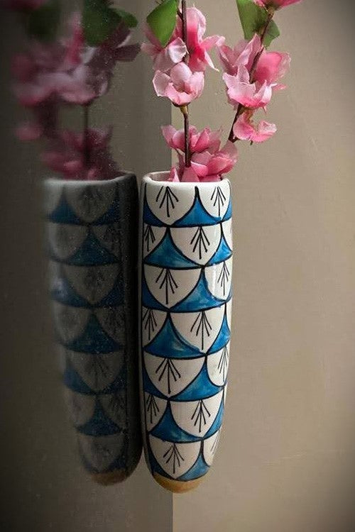 jaipur ceramic pot planter Terracotta by Sachii Jaipur Blue Pottery Wall Planter White – Okhaistore