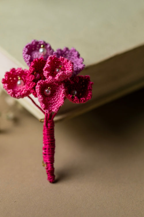 Samoolam Handmade Pink Popies Brooch