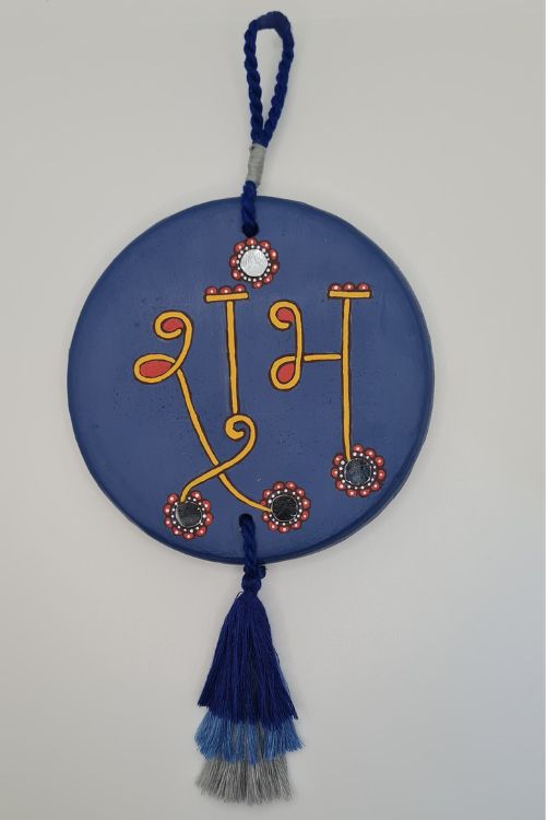 Antarang- Terracotta- Handcrafted-  Blue Shubh And Labh -