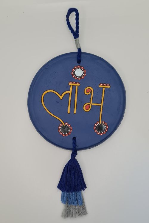 Antarang- Terracotta- Handcrafted-  Blue Shubh And Labh -