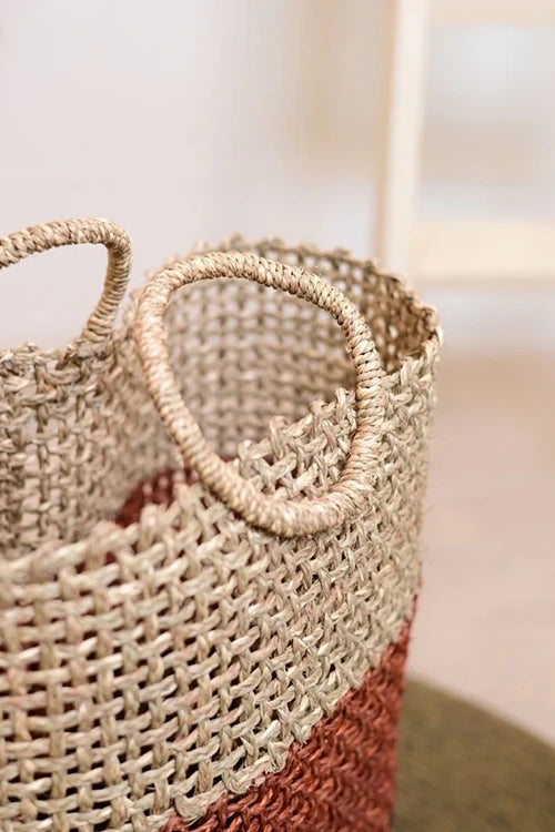 Handmade Sabai Grass Laundry Basket (Brown)