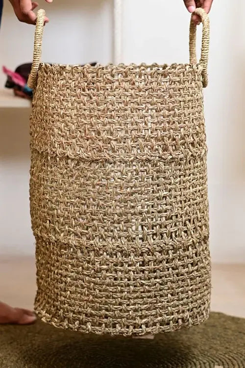 Kadam Haat Handmade Sabai Grass Laudary Basket (Nat)