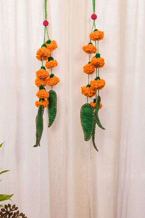 Samoolam Kesari Bloom Door Side Hanging (Set Of 2)