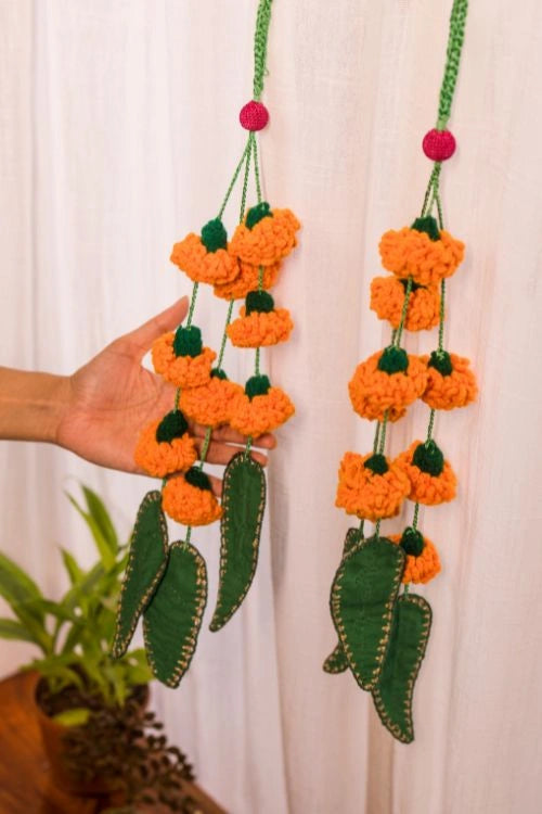 Samoolam Kesari Bloom Door Side Hanging (Set Of 2)