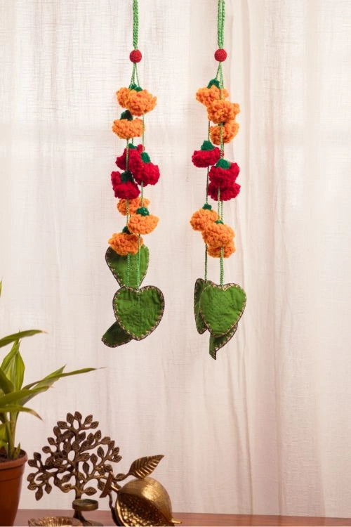 Samoolam Genda Gul Door Side Hanging (Set Of 2)