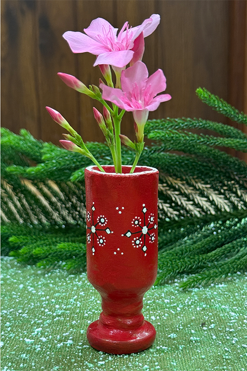 Antarang- Terracotta-Red Multifunctional Candle/Flower Holder