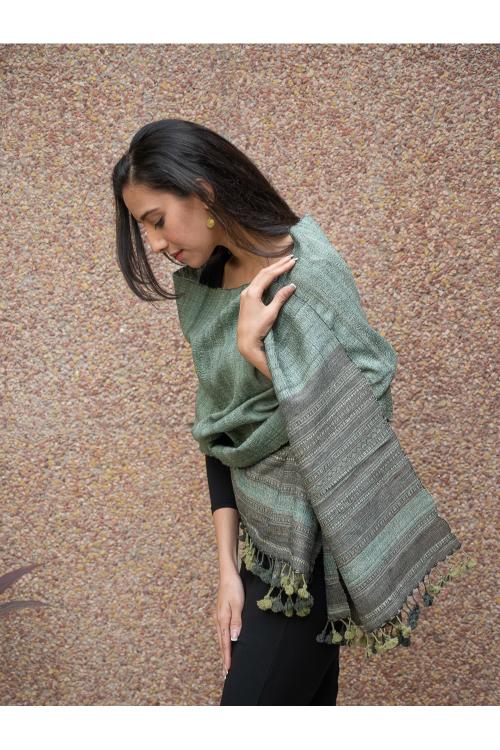 Bhujodi Handwoven Pure Wool  Striped Stole