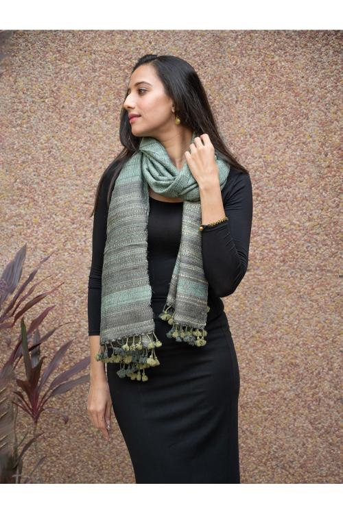 Bhujodi Handwoven Pure Wool  Striped Stole