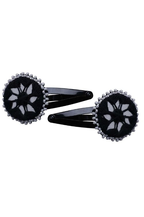Antarang Handcrafted Black Tic Tac Pins By Divyang & Rural Women- Black.