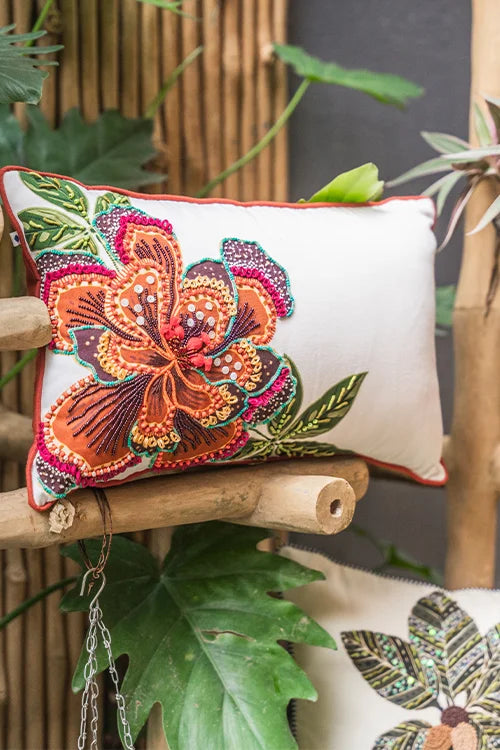 Onset Homes Bloom Spice Embroidered Cushion Cover