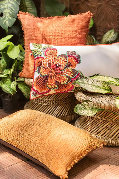 Onset Homes Bloom Spice Embroidered Cushion Cover