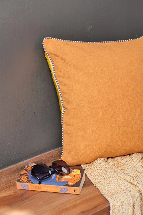Woven Haven Mustard cushion Cover