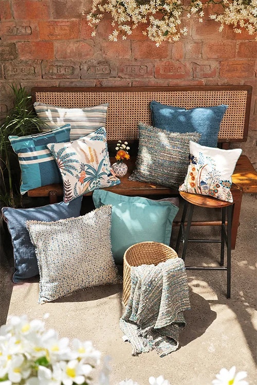 Woven Haven Blue Cushion Cover