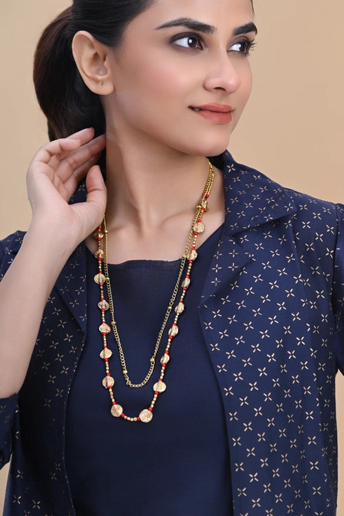 Miharu Coin Layered Dokra Necklace