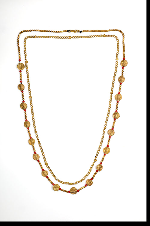 Miharu Coin Layered Dokra Necklace