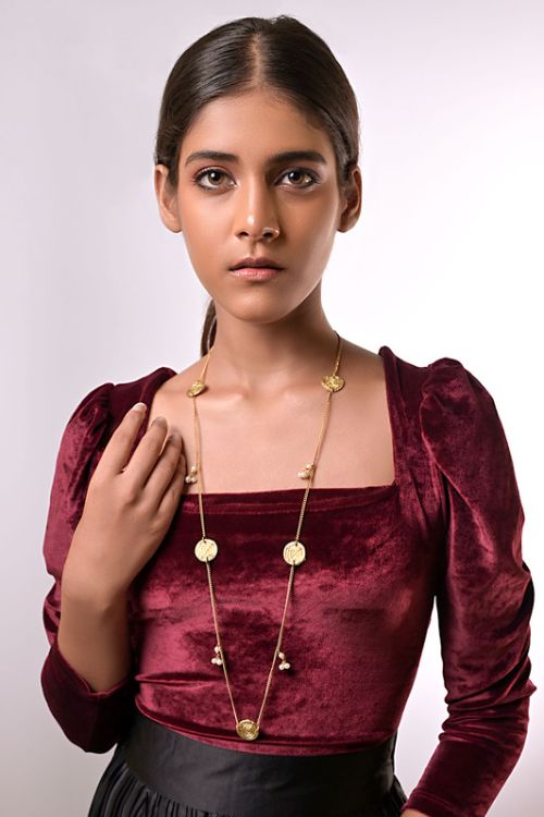 Miharu Cherry Blossom Brass Necklace