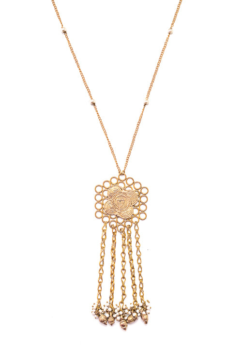 Miharu Orchid Elegance Brass Necklace