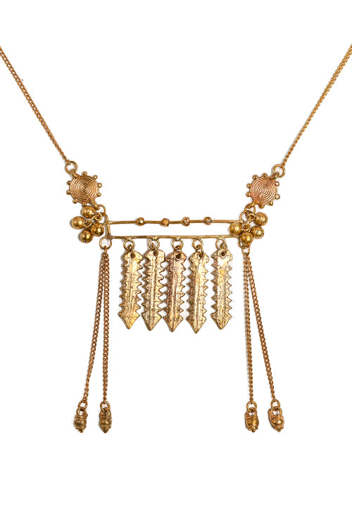 Miharu Geometric Delight Brass Necklace