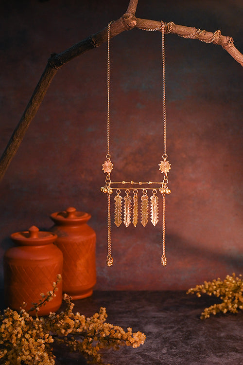 Miharu Geometric Delight Brass Necklace