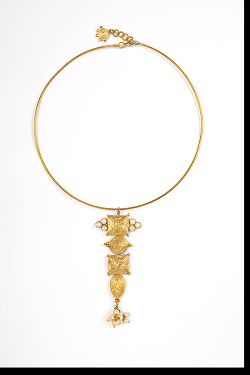 Miharu Vanya Hasuli Dokra Necklace