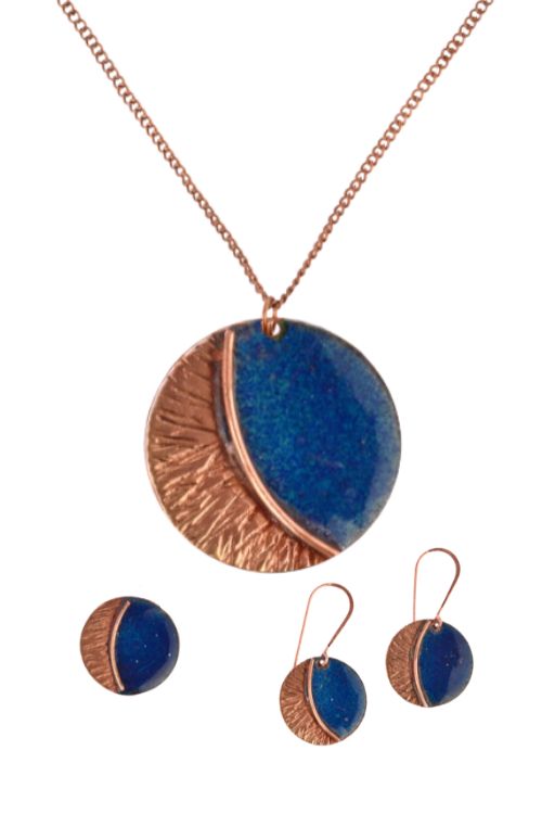 EkiBeki Hand Crafted Copper Enamel - Kakan Blue Set