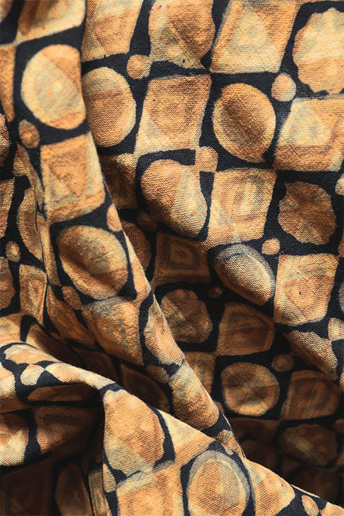 Creative Bee Natural Dye Block Print Cotton Fabric x 0.50 Meter