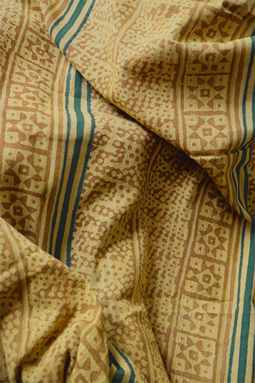 Natural Dye Block Print Cotton Fabric x 0.50 Meter