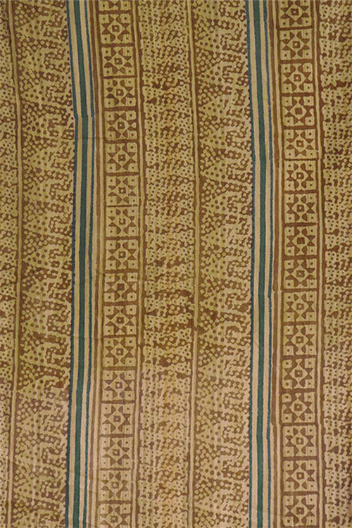 Natural Dye Block Print Cotton Fabric x 0.50 Meter